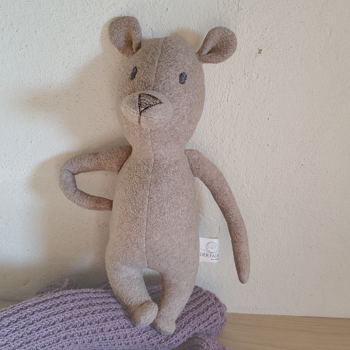 Kuscheltier-Bär aus Baumwollfleece, handgemacht in Kärnten