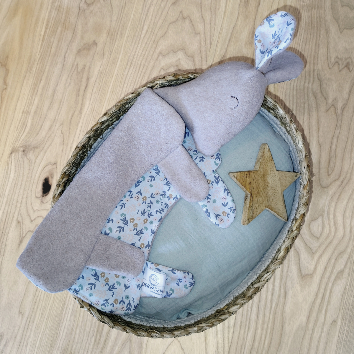 Schnuffeltuch-Maus aus Baumwollfleece, handgemacht in Kärnten